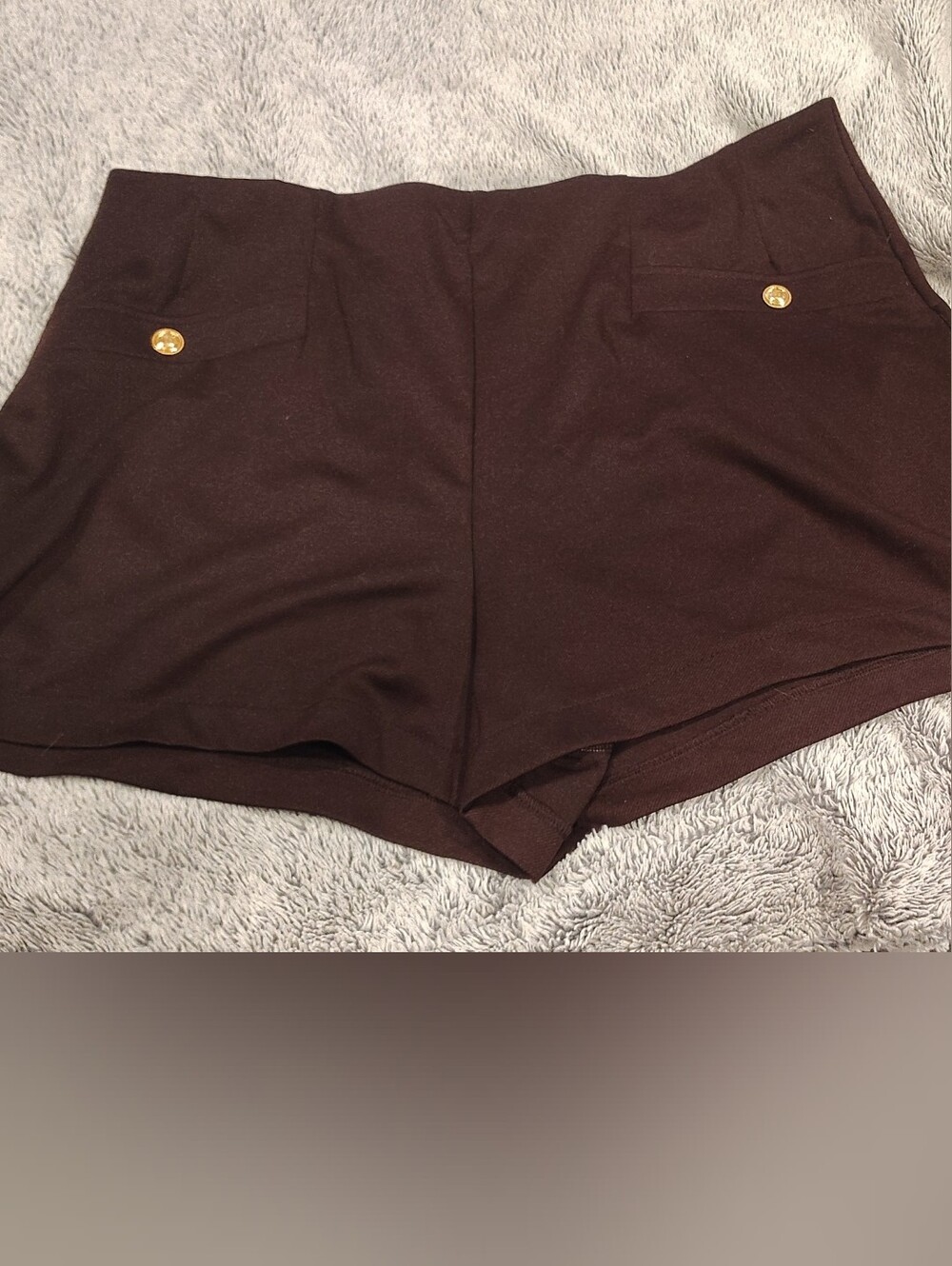 Women's Dark Brown High-Rise Dress Shorts